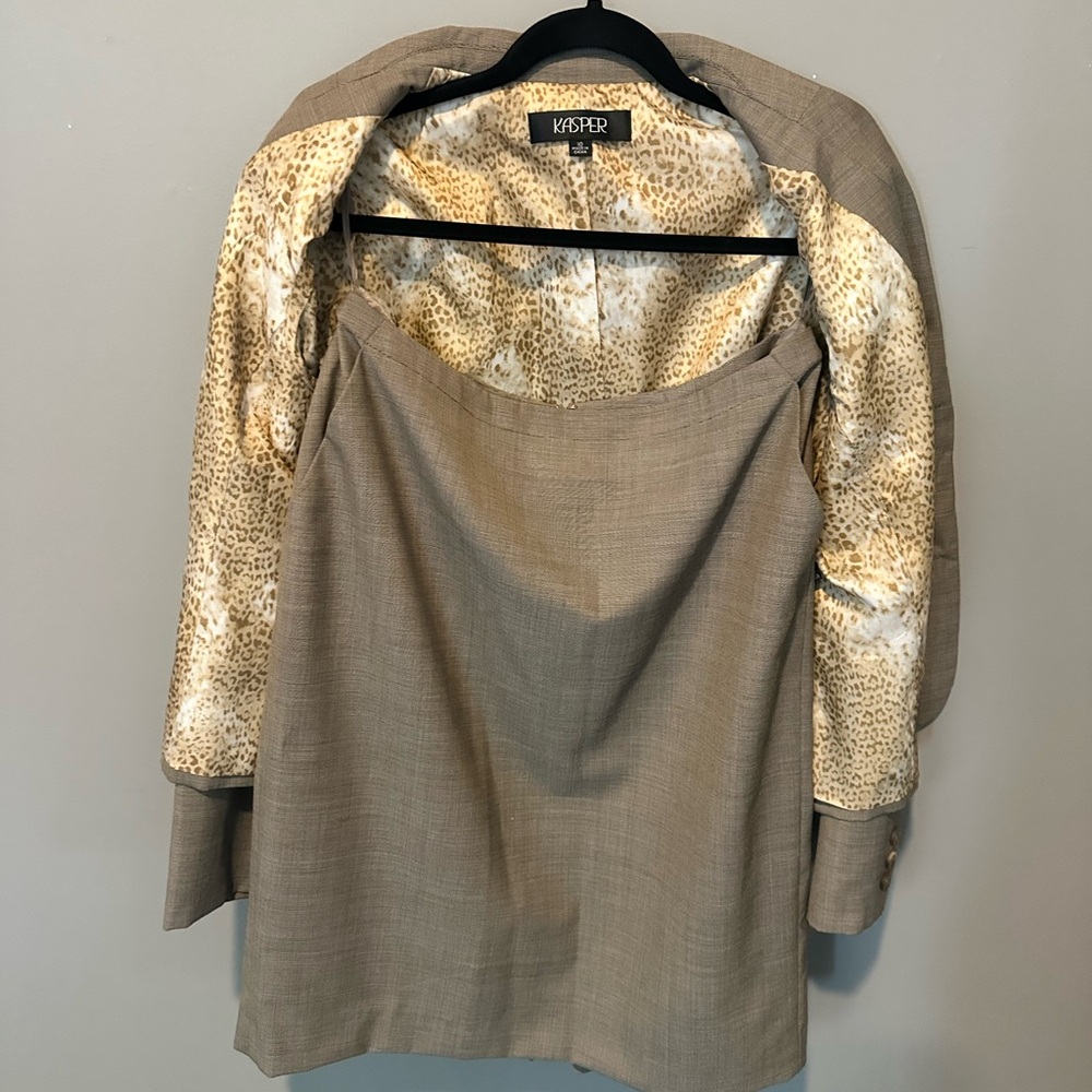 Kasper Taupe Blazer and Skirt Set - Picture 3 of 5